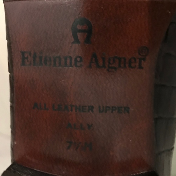 Etienne Aigner “Ally” Brown Leather Loafers - Picture 6 of 6